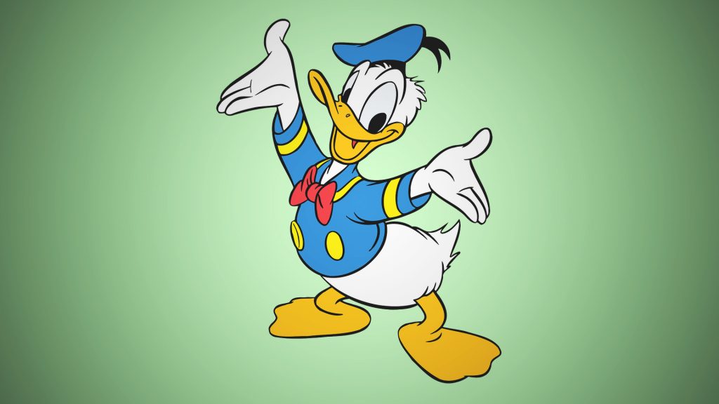 Donald Duck is the funny cartoon character.