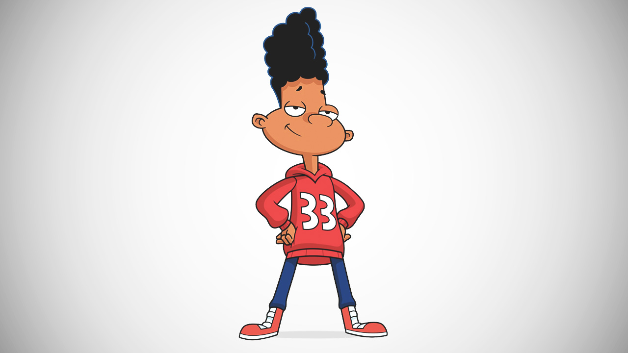 Gerald Johanssen from the animated show Hey Arnold has is one of the male cartoon characters with curly hair