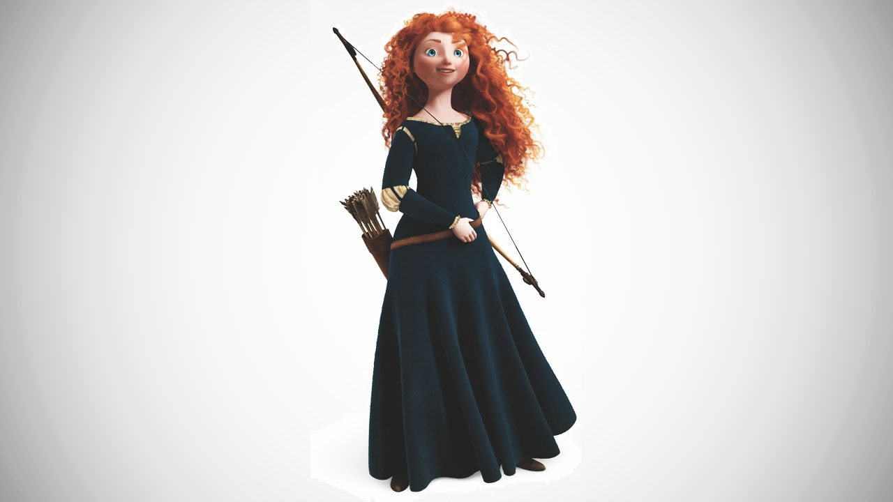 Princess Merida - the most popular cartoon character with red curly hair