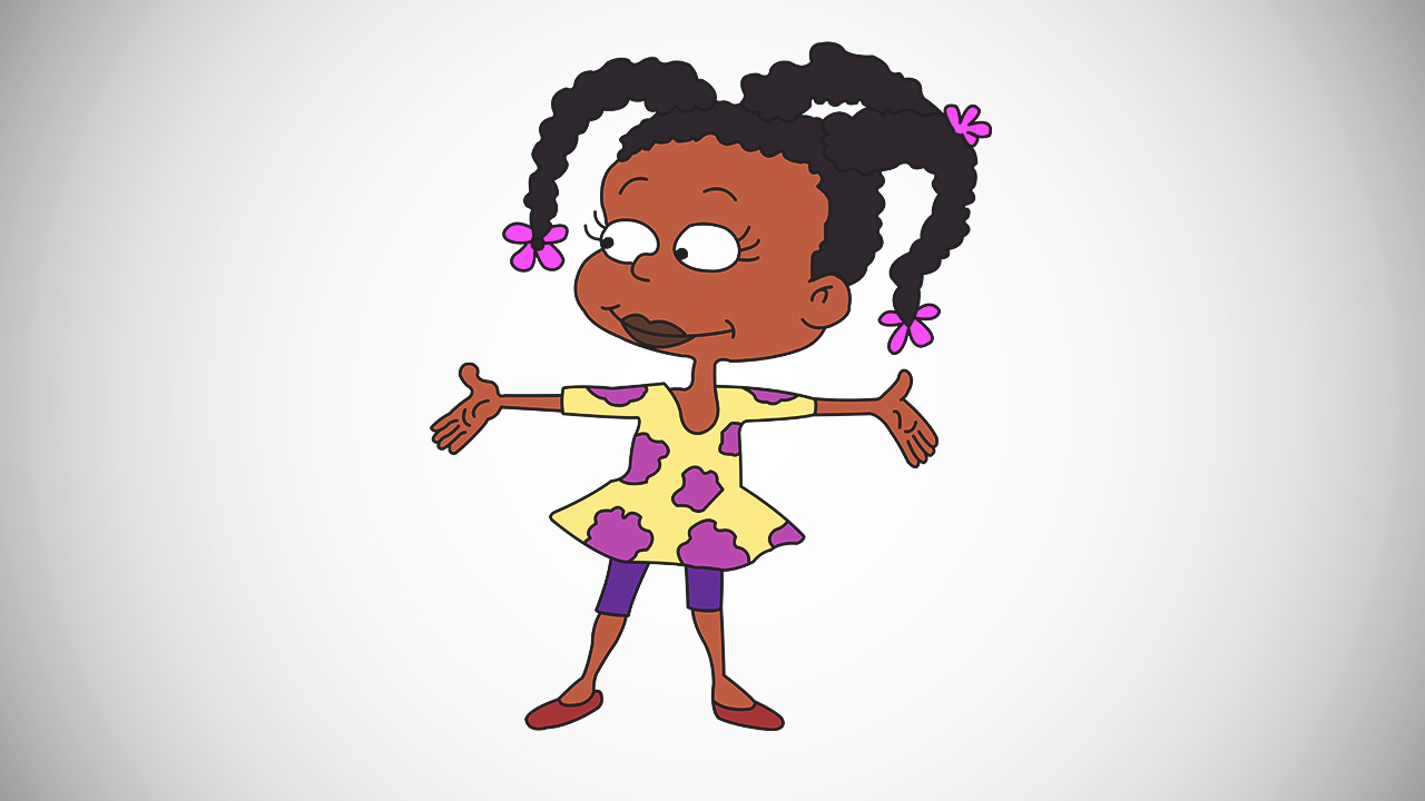Susie Carmichael from the animated show Rugrats has beautiful curly hair and one of the funny cartoon characters