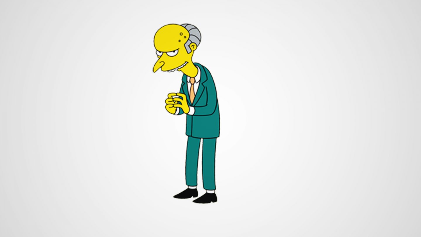 Mr Burns The Simpsons character with long nose