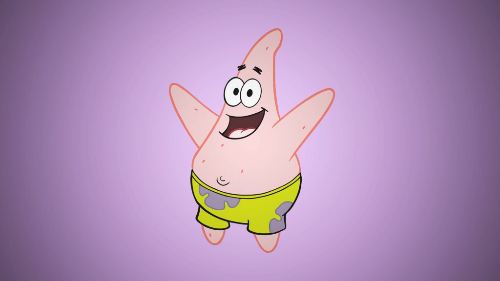 Patrick Star has bubbly big eyes.